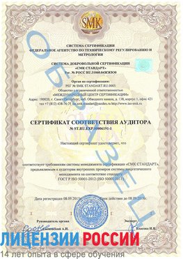Образец сертификата соответствия аудитора №ST.RU.EXP.00006191-1 Новоалтайск Сертификат ISO 50001
